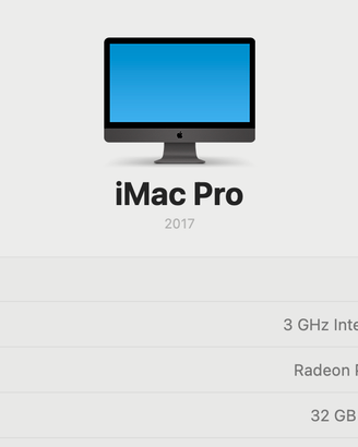 iMac Pro 27" Xeon 10Core SSD+ 1TB 32GB VEGA 56 8G