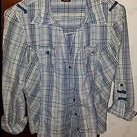 Camicia BSK by Bershka, taglia L, a quadri bianco