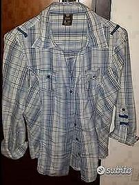 Camicia BSK by Bershka, taglia L, a quadri bianco