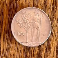 Moneta da 100 lire del 1957