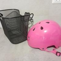 Set casco bambina cm 50/54 e cestello bicicletta