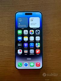 Iphone 14 pro max silver 128 gb 100% batteria