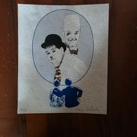 Litografia Stanlio e Ollio 