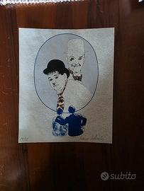 Litografia Stanlio e Ollio 