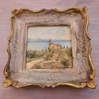 Quadretto antico vintage in ceramica