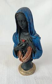 Statua in pietra Sacro Cuore di Maria con glitter 