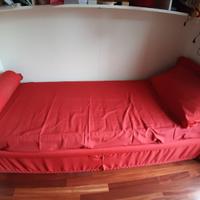 Letto singolo foderato colore rosso