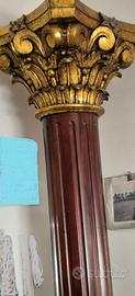 Colonne capitello corinzio  in legno