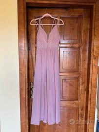Vestito lungo da cerimonia rosa, taglia S