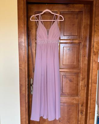 Vestito lungo da cerimonia rosa, taglia S