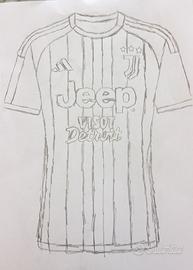 Disegno a mano maglietta Juve