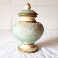 Vaso potiche cachepot vintage in ceramica biscuit