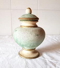 Vaso potiche cachepot vintage in ceramica biscuit