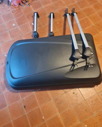 Porta sci e cassa con barre portatutto
