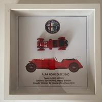 Modellino Alfa Romeo 8c 2300 in cornice