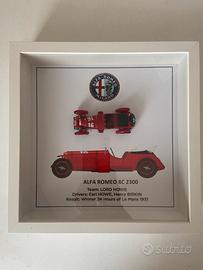 Modellino Alfa Romeo 8c 2300 in cornice
