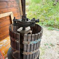 Torchio a leva per uva antico completo