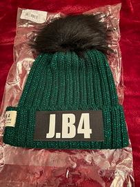 Berretto donna J.B4 verde con patch