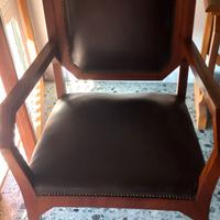 Poltrona in pelle stile impero