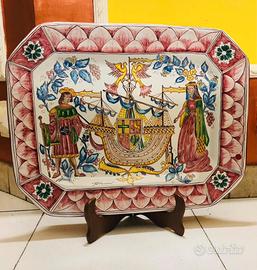 Opera in ceramica ‘terracotta’reliz.dipinto a mano