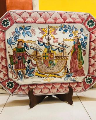 Opera in ceramica ‘terracotta’reliz.dipinto a mano