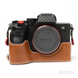 Mezza custodia in Pelle PU per Sony A7 IV V A7R