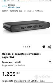 BELKIN F1DN104B-3ea - Interruttore KVM sega


