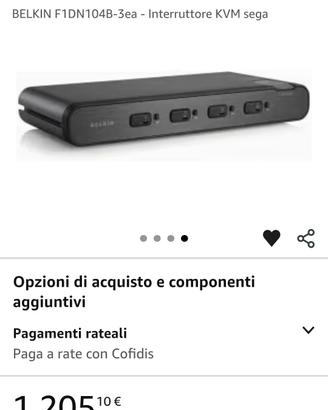 BELKIN F1DN104B-3ea - Interruttore KVM sega


