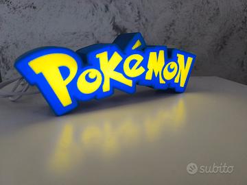 Lampada Led Scritta Pokemon Insegna Lightbox
