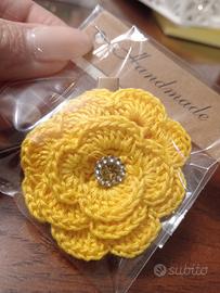 mollettina fiore giallo handmade