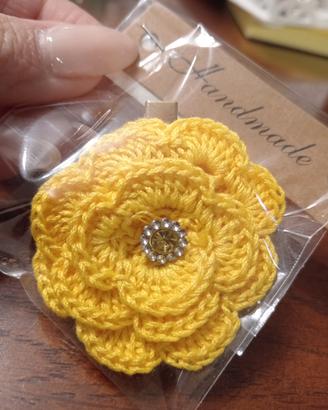 mollettina fiore giallo handmade
