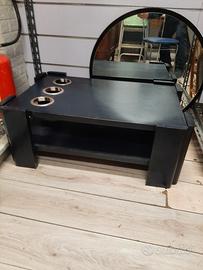 tavolino bar basso L90xP60xH37cm. nero satinato 