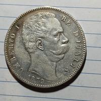 5 lire argento 1879 Umberto l 