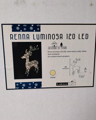 renna natalizia a 120 luci  led 