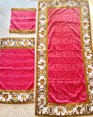 Set 3 Asciugamani Lusso Versace Fucsia Barocco