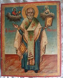 Antica icona Greca "San Nicola di Myra" 1827