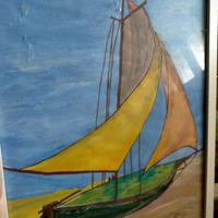 Quadro vintage con barca a vela – Dipinto firmato