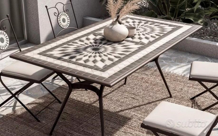 Battuto Leroy Merlin Tavolo Giardino Ferro E Mosaico Tavolino Con