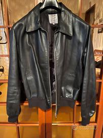 Giubbotto corto vera pelle nero tg L