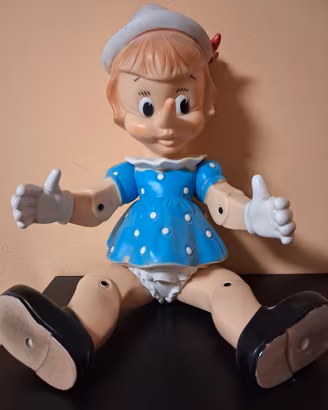 pinocchietta di gomma ledraplastic ledra anni 60.