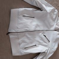 giubbino in pelle bianco x donna TG S nuovo 