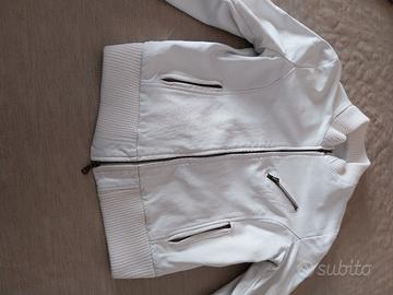 giubbino in pelle bianco x donna TG S nuovo 