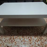 tavolo basso bianco con ripiano