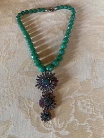 Collana giada di rara fattura con pendente in stil