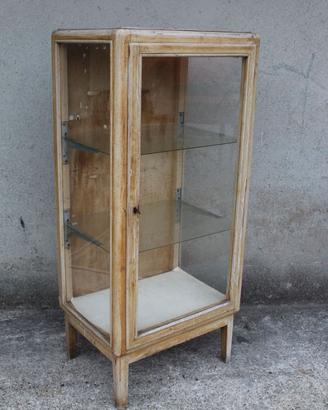 Vetrinetta vintage, legno e vetro, ambulatorio med