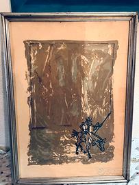Quadro dipinto cavaliere Don Chischotte 1977