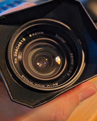 Vivitar 28mm F2.8 paraluce per canon FD