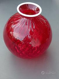 Vaso Venini di colore rosso