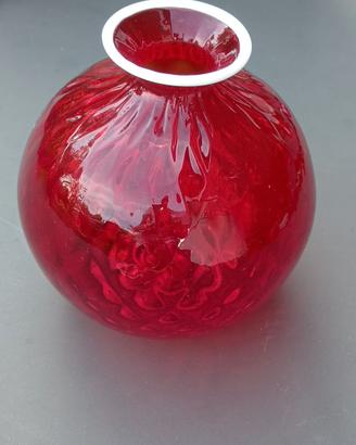 Vaso Venini di colore rosso