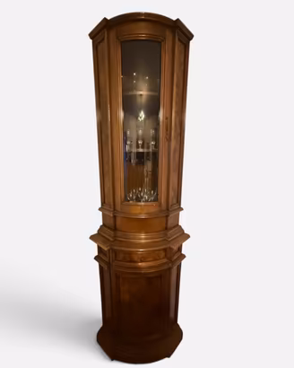 Vetrina angolare classica in legno, componibile.